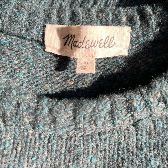 Madewell alpaca merino wool blend sweater, dark green, medium - Picture 4 of 6